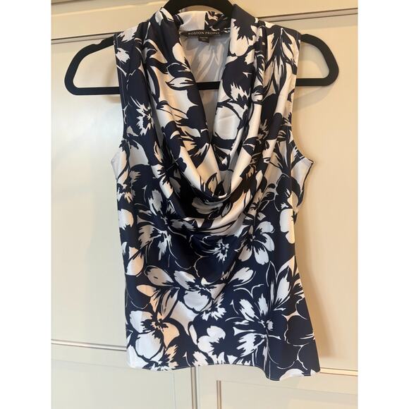 Boston Proper Cowl-Neck Charmeuse Blouse XXS Fits Large 00-2 - Picture 3 of 6